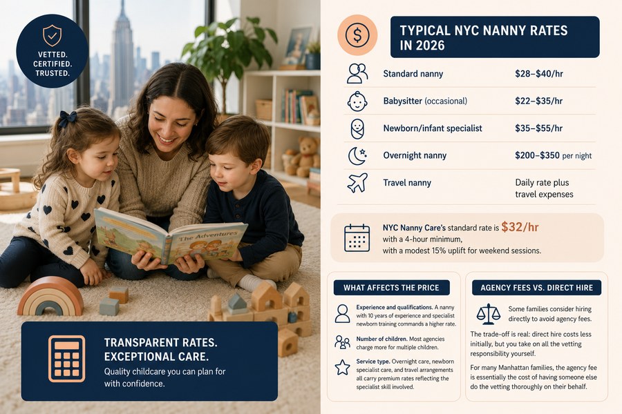 Typical NYC nanny rates and costs in 2026