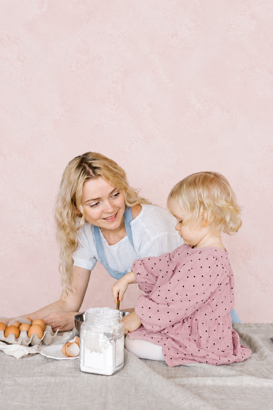 NYC Nanny Care - nanny baking with a toddler